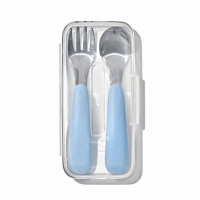 Sztućce metalowe dla dzieci w etui 12m+ Dusk | OXO tot 