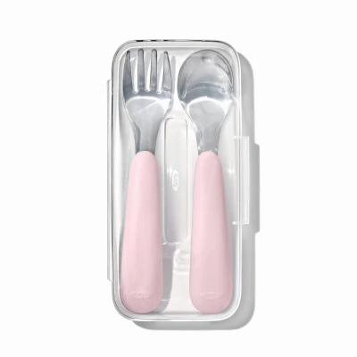 Sztućce metalowe dla dzieci w etui 12m+ Blossom | OXO tot 